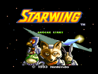 Starwing title screen for Super Nintendo